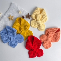 Simple Style Solid Color Knit Scarf for Kids