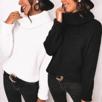 Fashion Solid Color Long Sleeve Turtleneck Sweater