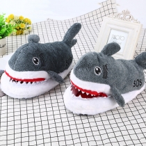 Cute Style Shark Shaped Plush Slippers
