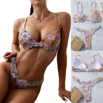 Sexy Low-waist Printed Bikini Set