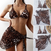 Sexy Printed Bikini Set Three-piece Swimsuit Set