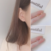 Simple Style Rhinestone Inlaid Letter 