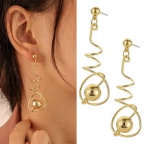 Fashion Gold-tone Spring Shaped Earrings