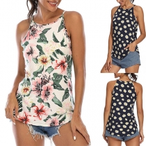 Fresh Style Off-shoulder Printed Sling Top