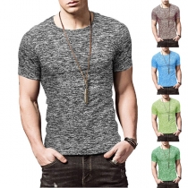 Simple Style Short Sleeve Round Neck Solid Color Man's T-shirt