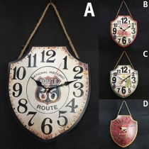 Retro Style Shield Shaped Decoration Wall Clock