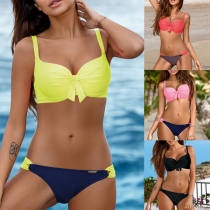 Sexy Low-waist Contrast Color Push-up Bikini Set