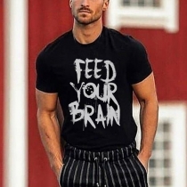 Casual Style Short Sleeve Round Neck Letters Printed Man's T-shirt