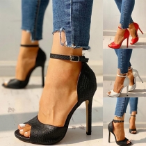 Sexy High-heeled Peep Toe Ankle Strap Sandals
