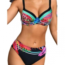 Sexy Low-waist Colorful Printed Bikini Set