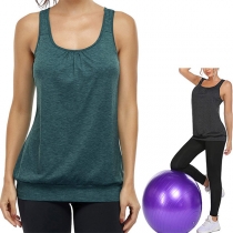 Simple Style Sleeveless U-neck Solid Color Tank Top