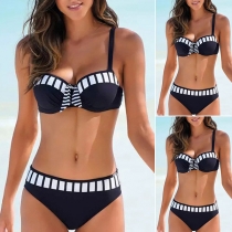 Sexy Contrast Color Low-waist Push-up Bikini Set