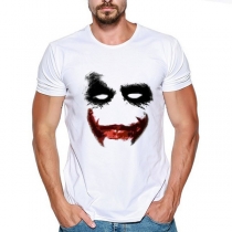 Casual Style Clown Pattern Short Sleeve Round Neck Man's T-shirt