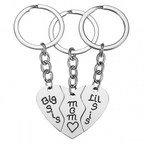 Chic Style Letters Engraved Broken Heart Pendant Key Chain