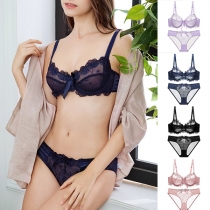 Sexy See-through Lace Spliced Ultra-thin Underwear Set