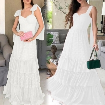 Sexy Backless V-neck Cake Hem Slim Fit Sling Party Dress