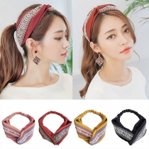 Bohemian Style Contrast Color Printed Crossover Head Band  2 Piece/Set