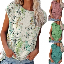 Fresh Style Short Sleeve Round Neck Loose Printed T-shirt