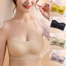 Sexy Solid Color Seamless Wireless Sstrapless Invisible Bra