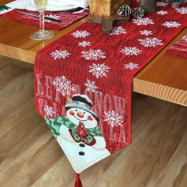 Cute Style Snowflake Snowman Pattern Decorative Tablecloth