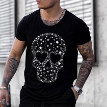Casual Style Short Sleeve Round Neck Skull Head Pattern Man's T-shirt