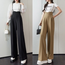 OL Style High Waist Solid Color Slim Fit Ruffle Sling Overalls Pants