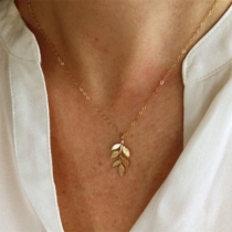 Fashion Gold/Silver-tone Leaf Pendant Necklace