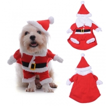 Cute Style Contrast Color Plush Spliced Christmas Outfit for Pets