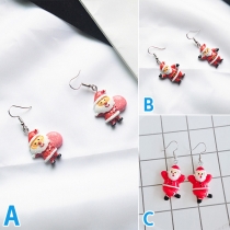 Cute Style 3D Cartoon Christmas Element Pendant Earrings