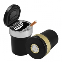 Portable Multifunctional Car Ashtray with Clock and LED Lights