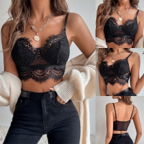 Sexy Backless Push-up Lace Sling Crop Top Underwear