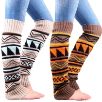 Bohemian Style Printed Knit Leg Warmers