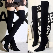 Fashion Thick High Heel Pointed Toe Over-the-knee Women's Boots