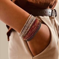Fashion Colored Rhinestone Elastic Bracelet