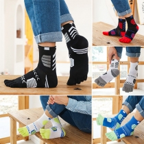 Sports Style Contrast Color Breathable Five-toe Socks
