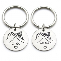 Creative Style Stainless Steel Couple Key Chain