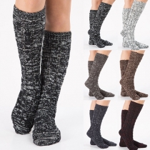 Fashion Mixed Color Knee-length Knit Socks