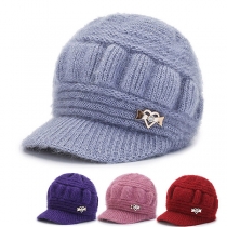 Fashion Solid Color Narrow Brim Knit Mother Hat