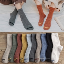 Simple Style Solid Color Breathable Man's Socks  2 Pair/Set