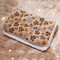Cute Footprints Pattern Plush Mat Blanket for Pets