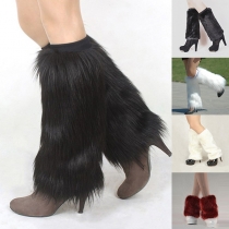 Fashion Solid Color Faux Fur Leg Warmers