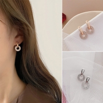 Fashion Rhinestone Inlaid Round Shape Stud Earrings