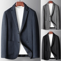 Fashion Solid Color Long Sleeve Slim Fit Blazer Coat