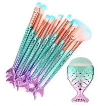 3D Mermaid Makeup Brush Set Cosmetic Brushes 11pcs/Set