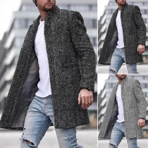Fashion Long Sleeve Stand Collar Man's Duffle Coat