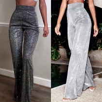 Fashion High Waist Glitter Wide-leg Pants