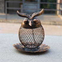 Cute Style Owl Shape Hanging Metal Bird Feeder