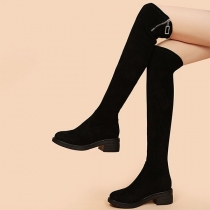 Fashion Thick Heel Round Toe Over-the-knee Boots