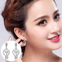 Chic Style Heart Light Bulb Shape Stud Earrings