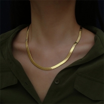 Simple Style Gold/Silver Tone Snake Chain Necklace